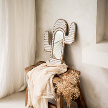 Charger l&#39;image dans la galerie, Miroir cactus boho coquillages blanc